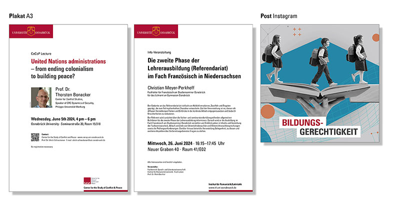 Plakat- und Flyerbeispiel. Grafik: Universität Osnabrück