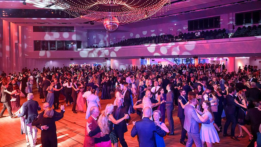 View of the crowded dance floor