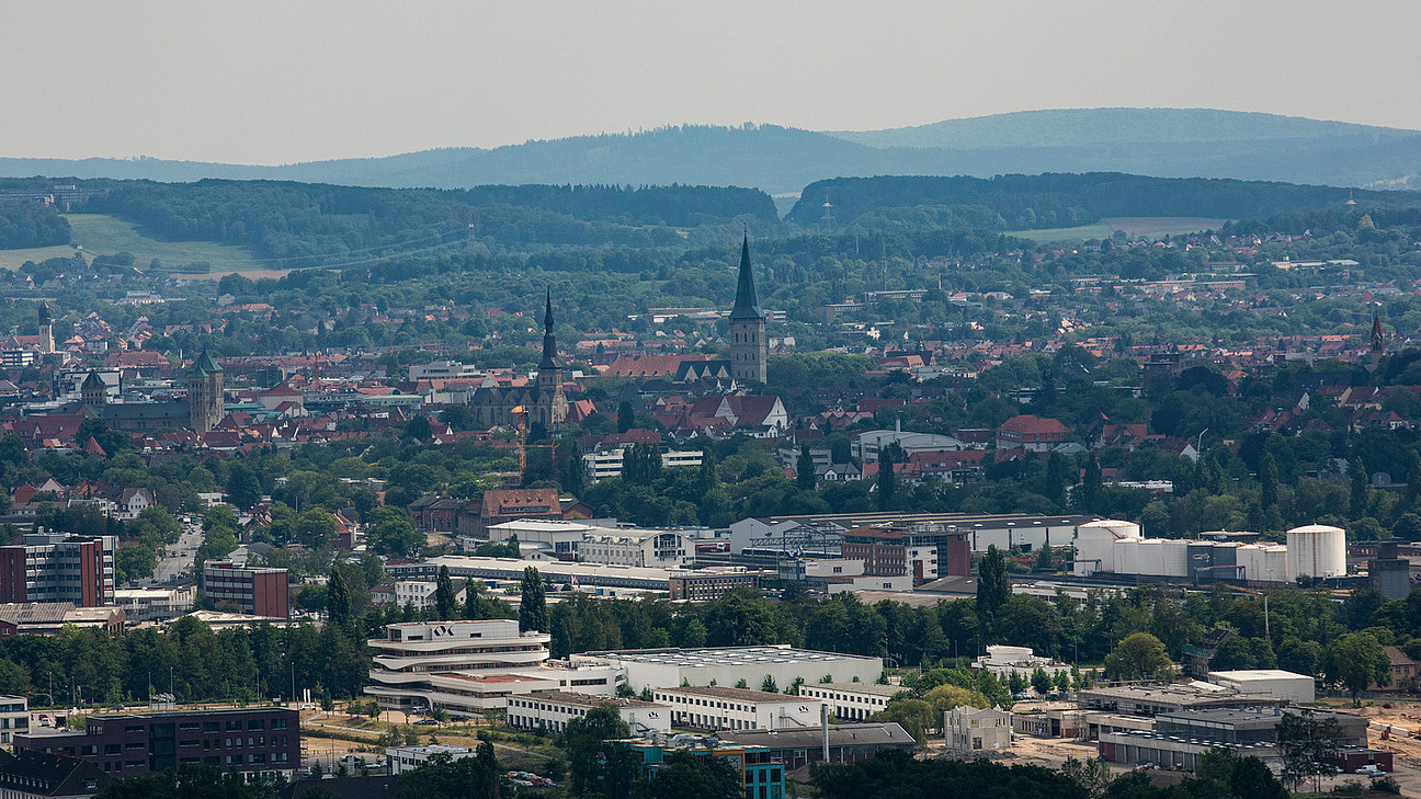 Blick von einer erhöhten Position auf Osnabrück.